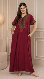 KOI SLEEPWEAR Bhopali embroidered gown