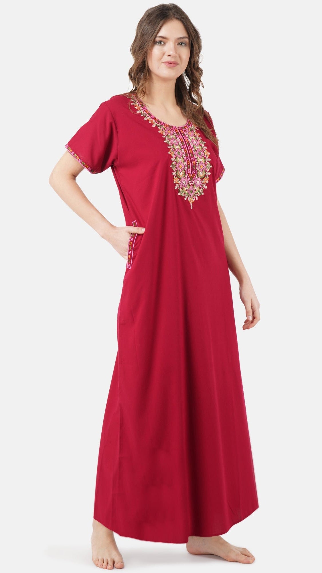 Multi Coloured Embroidered Nightgown