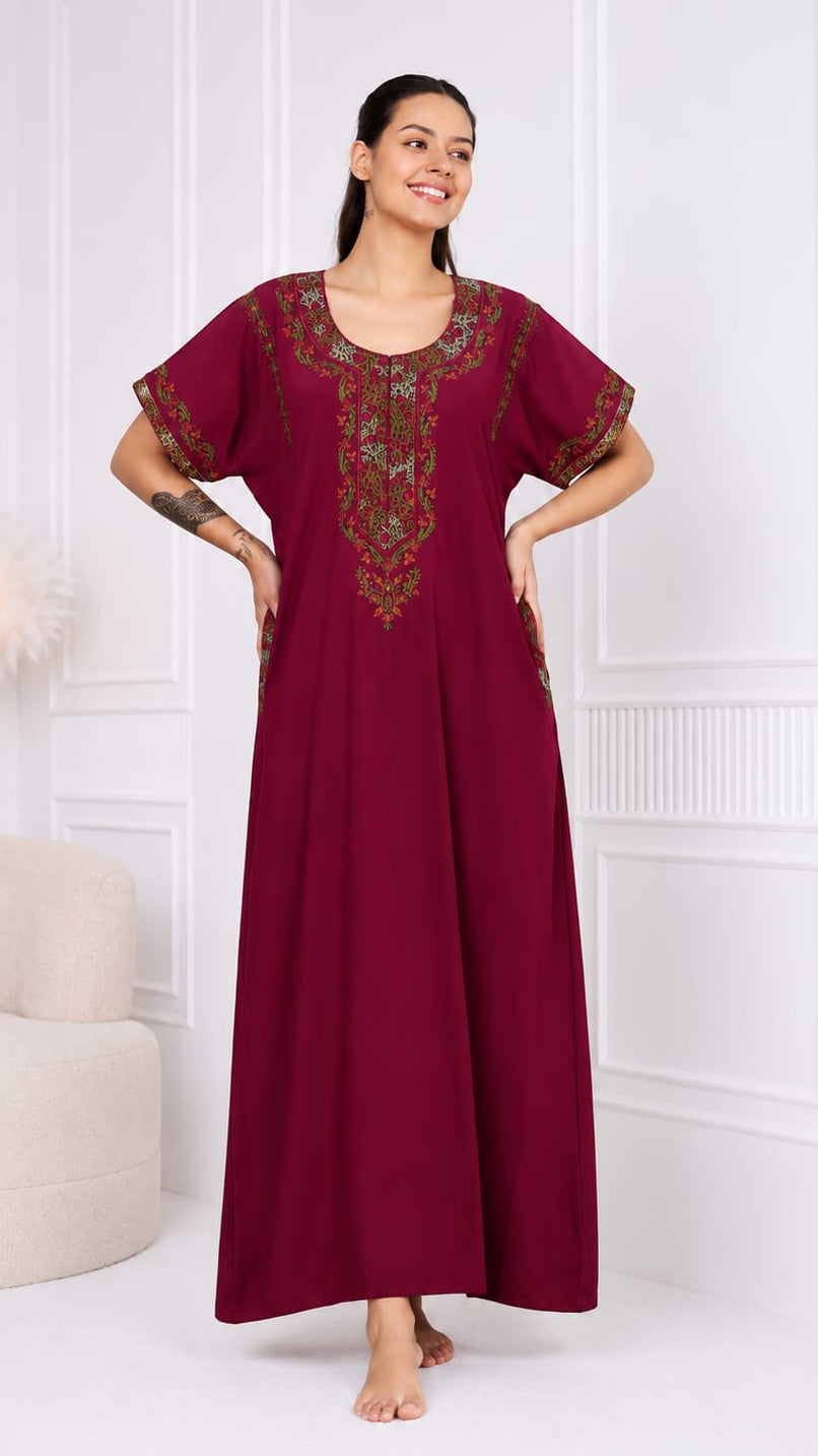 KOI SLEEPWEAR BHOPALI EMBROIDERED GOWN