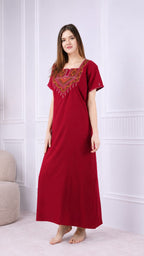 Resham Embroidery Night Gown
