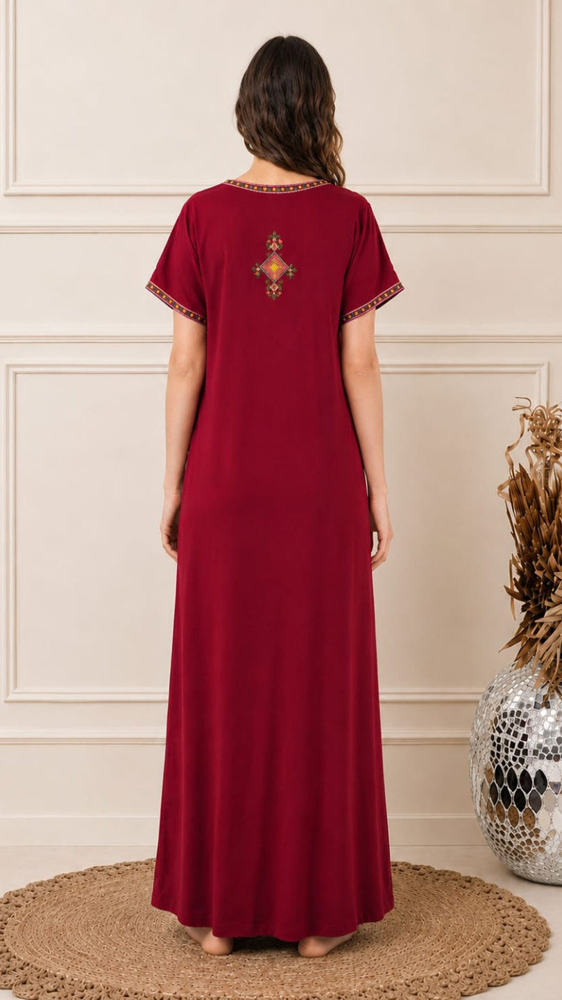 Crosswork Embroidered  Nightgown