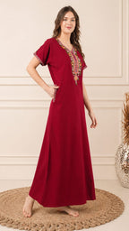 Crosswork Embroidered  Nightgown