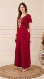 Crosswork Embroidered  Nightgown