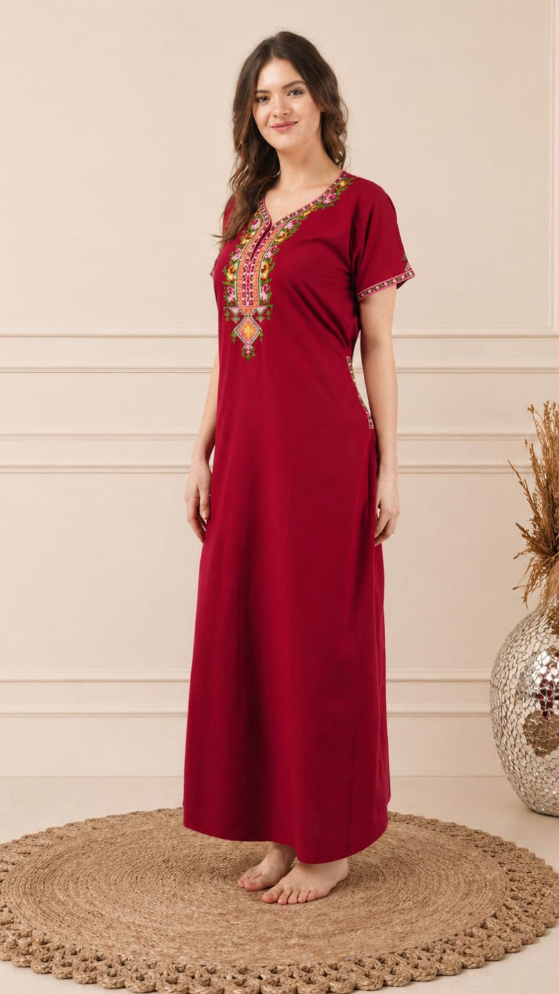 Crosswork Embroidered  Nightgown