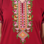 Crosswork Embroidered  Nightgown