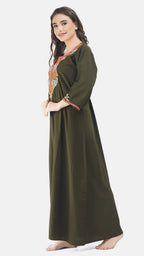Nine Flowers Embroidery Night Gown