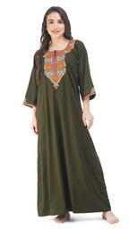 Nine Flowers Embroidery Night Gown