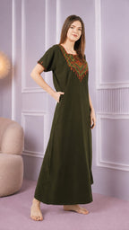 Resham Embroidery Night Gown