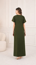 Cream Embroidery Night Gown