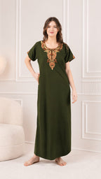 Cream Embroidery Night Gown