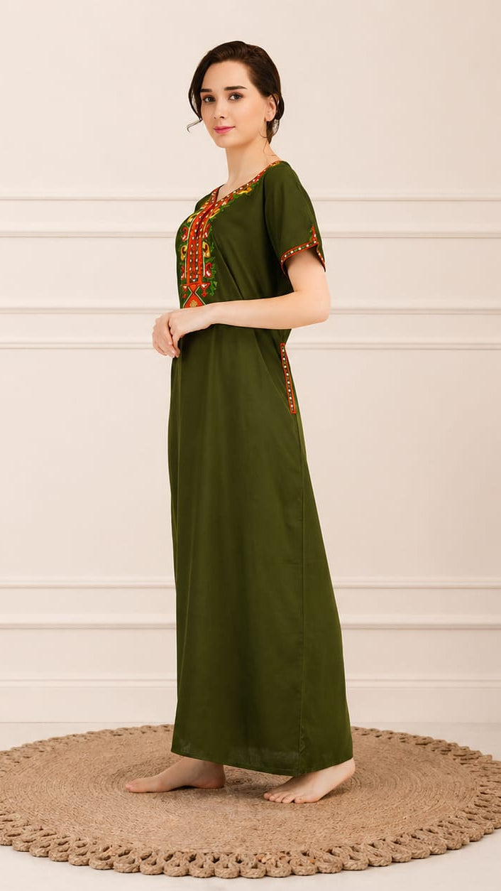 Crosswork Embroidered  Nightgown
