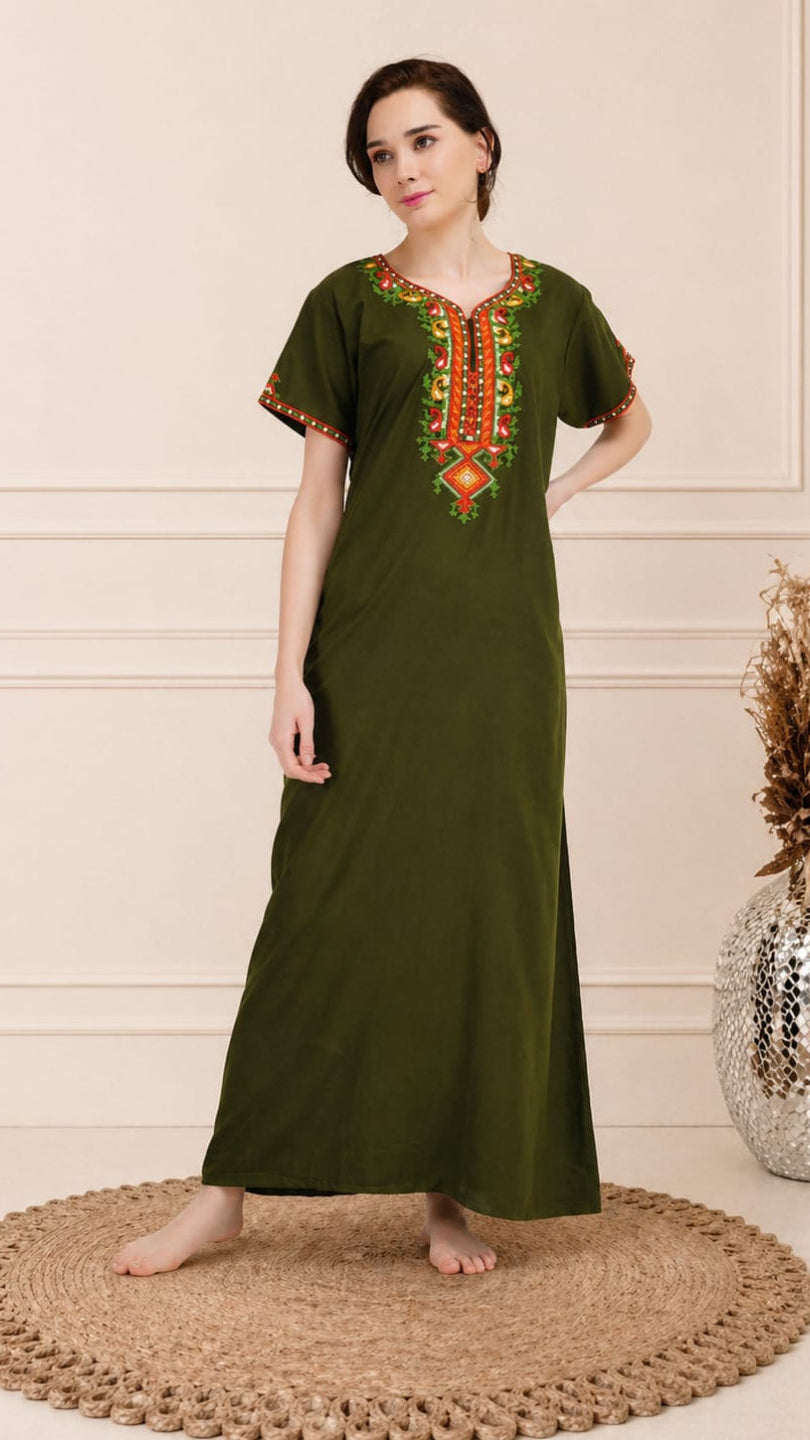 Crosswork Embroidered  Nightgown