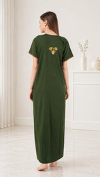 Multifloral Embroidery Night Gown