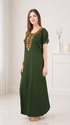 Multifloral Embroidery Night Gown