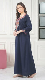 Nine Flowers Embroidery Night Gown