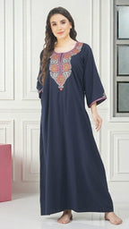 Nine Flowers Embroidery Night Gown
