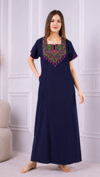 Resham Embroidery Night Gown