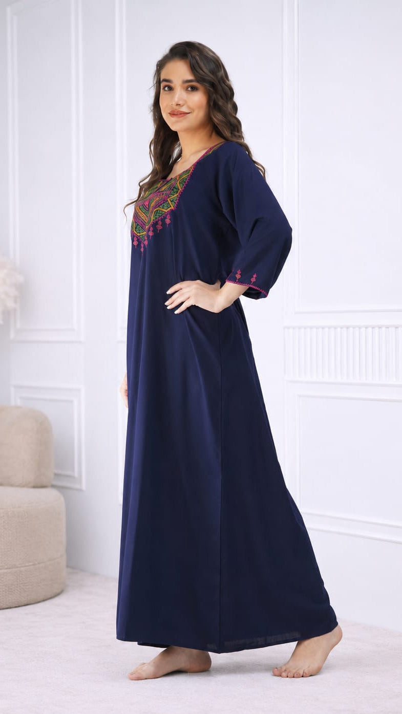 Resham Embroidery Full Sleeve Night Gown