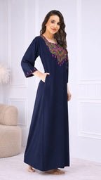 Resham Embroidery Full Sleeve Night Gown