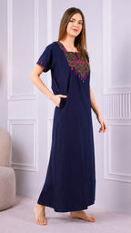 Resham Embroidery Night Gown