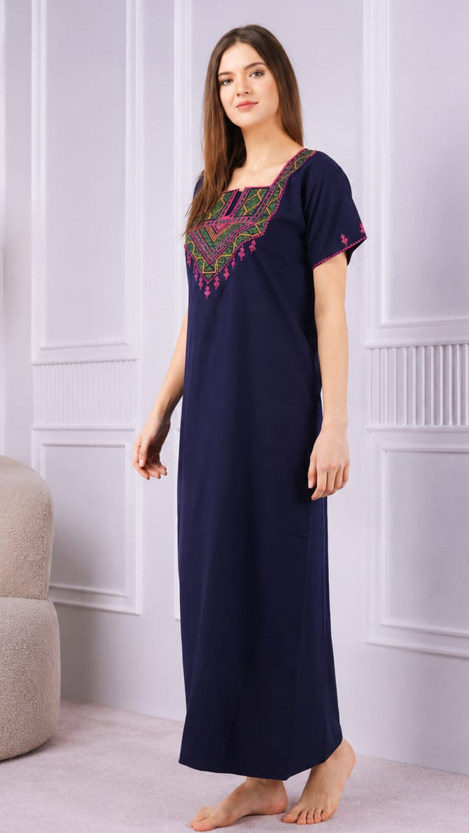 Resham Embroidery Night Gown