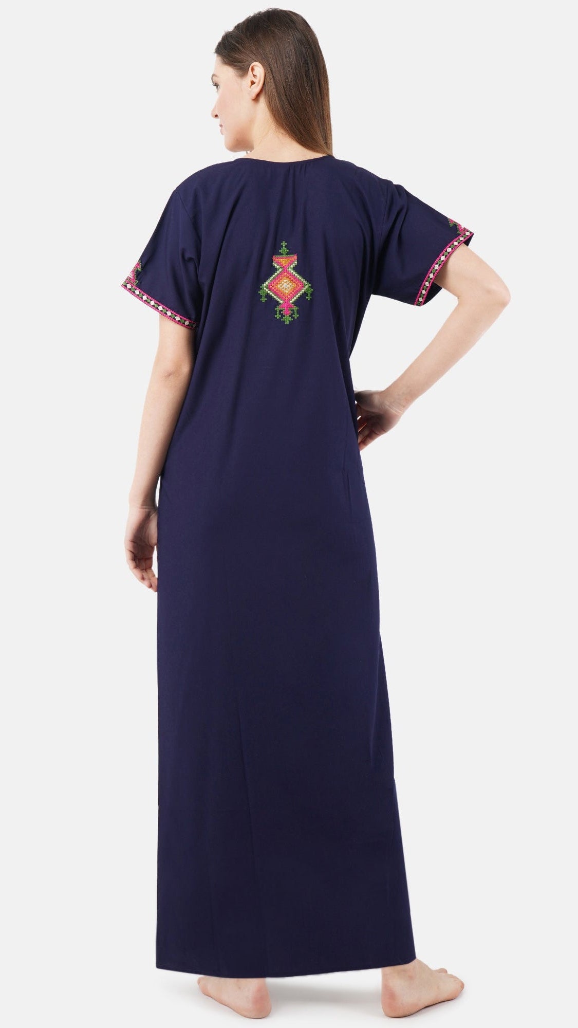Crosswork Embroidered  Nightgown