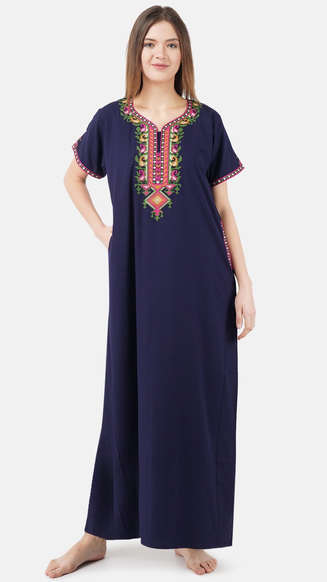 Crosswork Embroidered  Nightgown