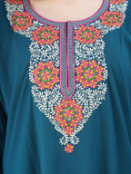 Nine Flowers Embroidery Night Gown