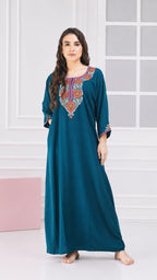 Nine Flowers Embroidery Night Gown