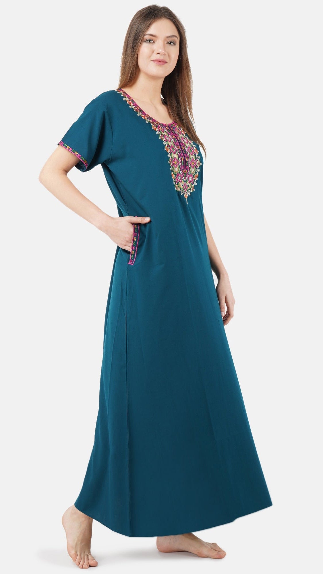 Multi Coloured Embroidered Nightgown