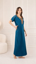 Cream Embroidery Night Gown