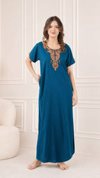 Cream Embroidery Night Gown