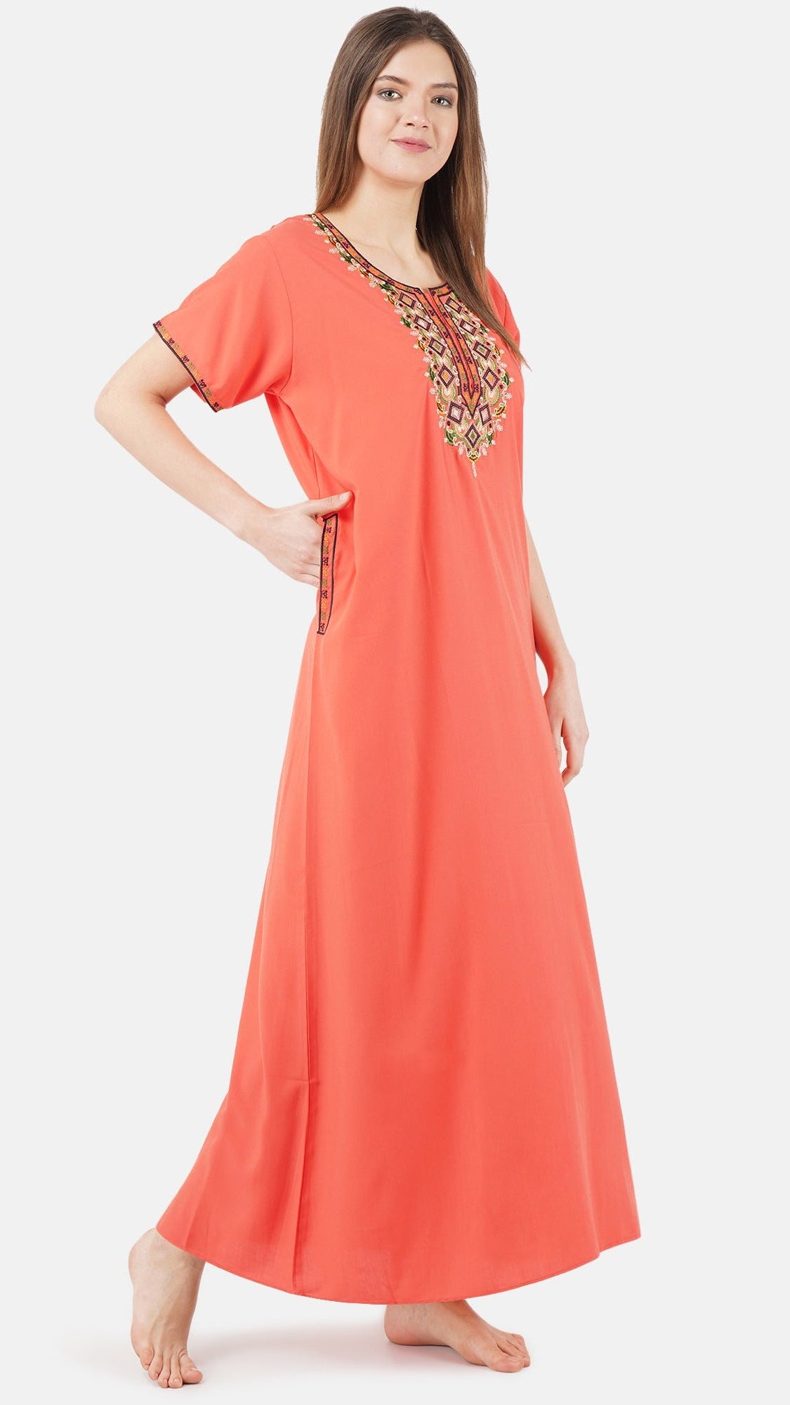 Multi Coloured Embroidered Nightgown