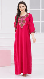 Nine Flowers Embroidery Night Gown