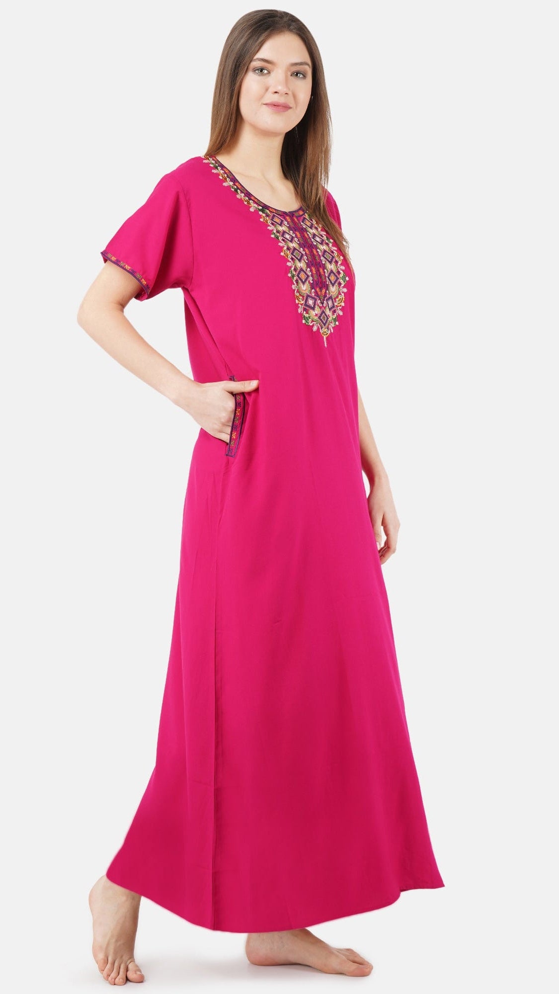 Multi Coloured Embroidered Nightgown