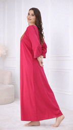 Resham Embroidery Full Sleeve Night Gown