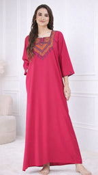 Resham Embroidery Full Sleeve Night Gown