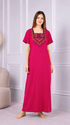 Resham Embroidery Night Gown