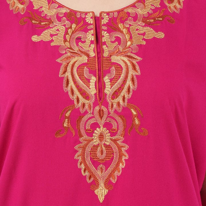 Cream Embroidery Night Gown