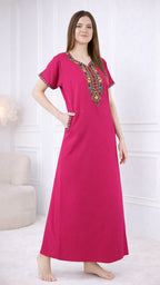 Crosswork Embroidered  Nightgown