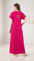 Multifloral Embroidery Night Gown