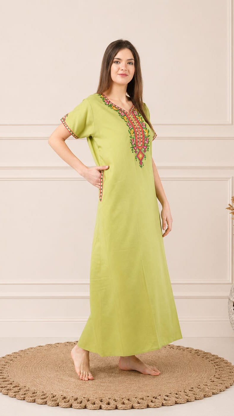 Crosswork Embroidered  Nightgown