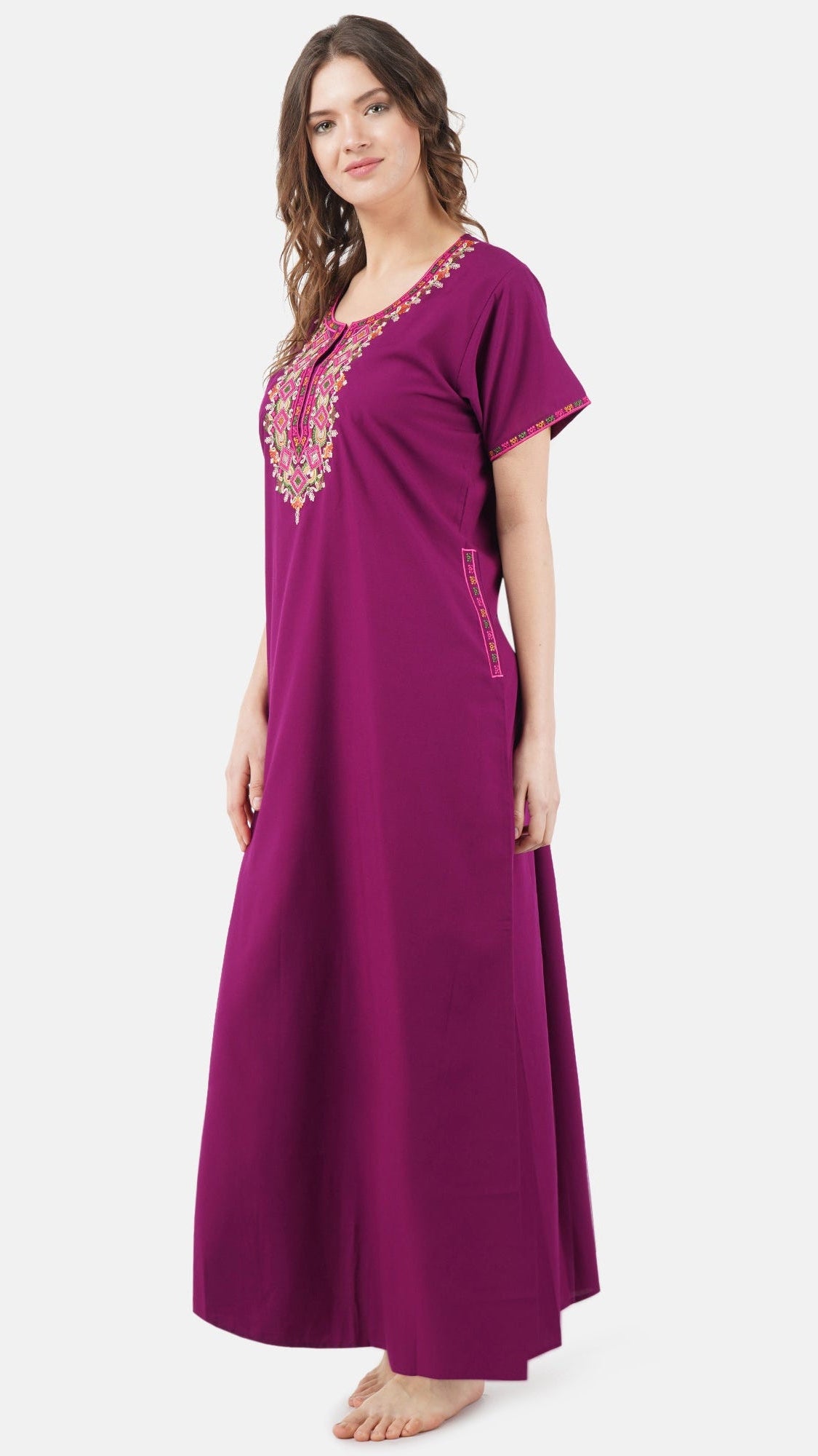 Multi Coloured Embroidered Nightgown