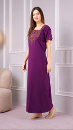 Resham Embroidery Night Gown