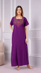 Resham Embroidery Night Gown