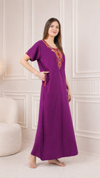 Cream Embroidery Night Gown