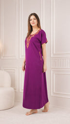 Cream Embroidery Night Gown