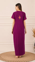 Crosswork Embroidered  Nightgown