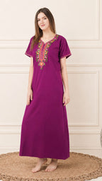 Crosswork Embroidered  Nightgown