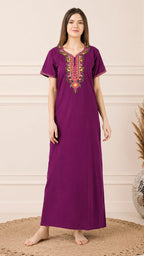 Crosswork Embroidered  Nightgown